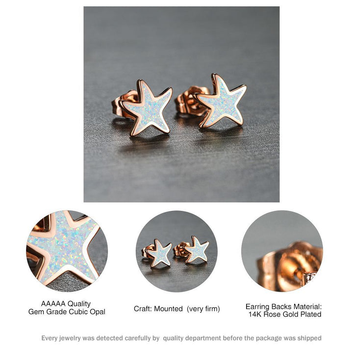 Olivenorma Blue Opal Starfish Earrings - image 22