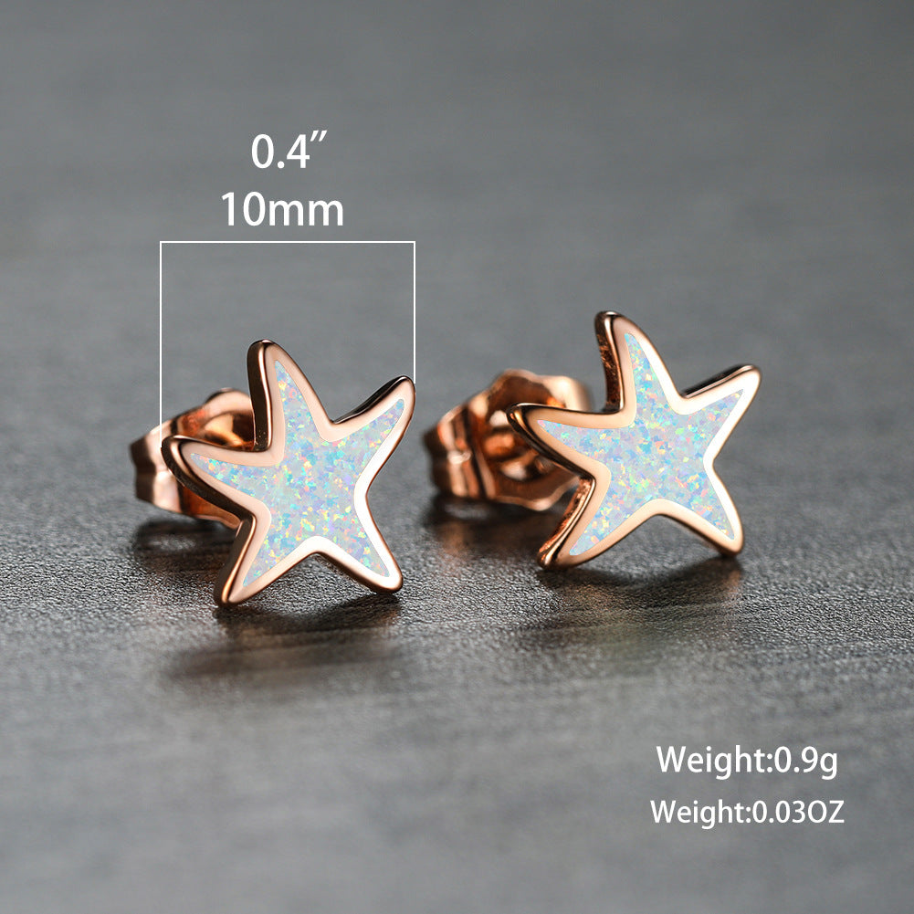 Olivenorma Blue Opal Starfish Earrings - image 21