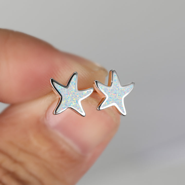 Olivenorma Blue Opal Starfish Earrings - image 12