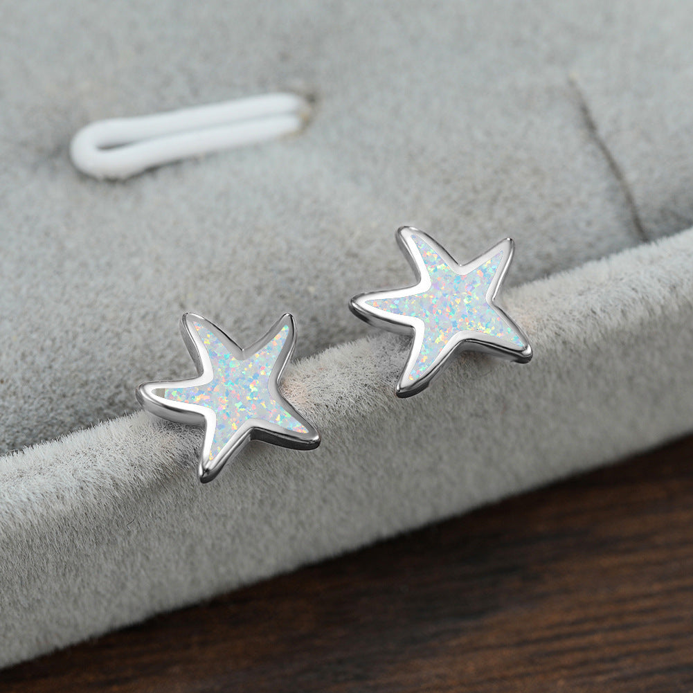 Olivenorma Blue Opal Starfish Earrings - image 14