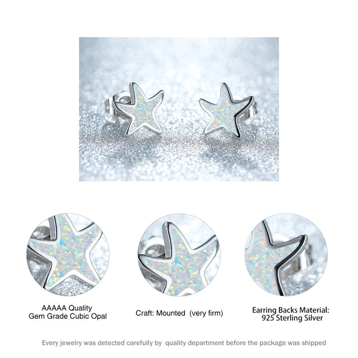 Olivenorma Blue Opal Starfish Earrings - image 16