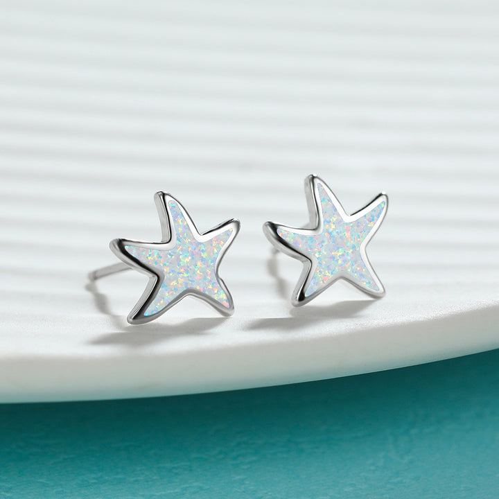 Olivenorma Blue Opal Starfish Earrings - image 13