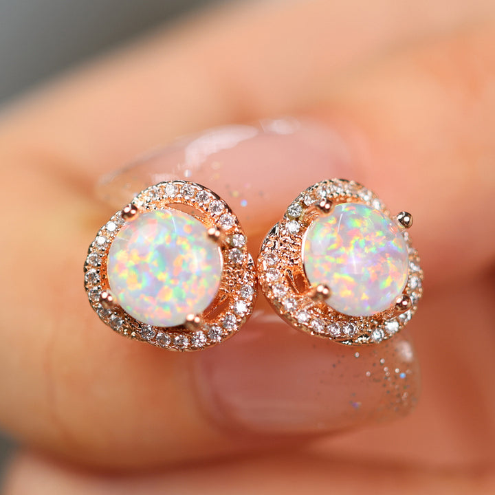 Olivenorma Opal White Zircon Clover Light Luxury Earrings - image 7