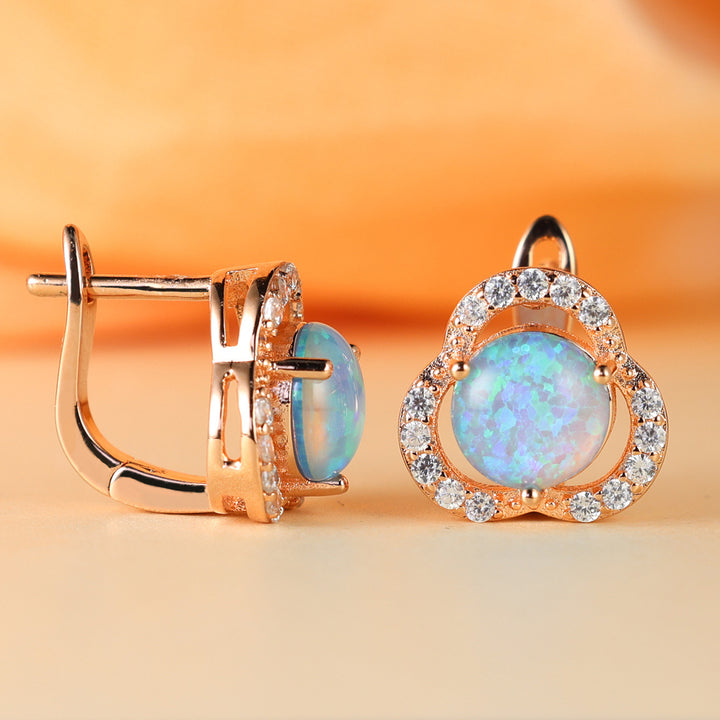 Olivenorma Opal White Zircon Clover Light Luxury Earrings - image 2