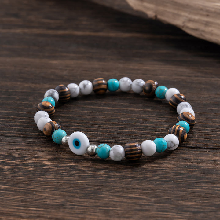 Olivenorma Turquoise Evil Eye Men Beaded Bracelet - image 6