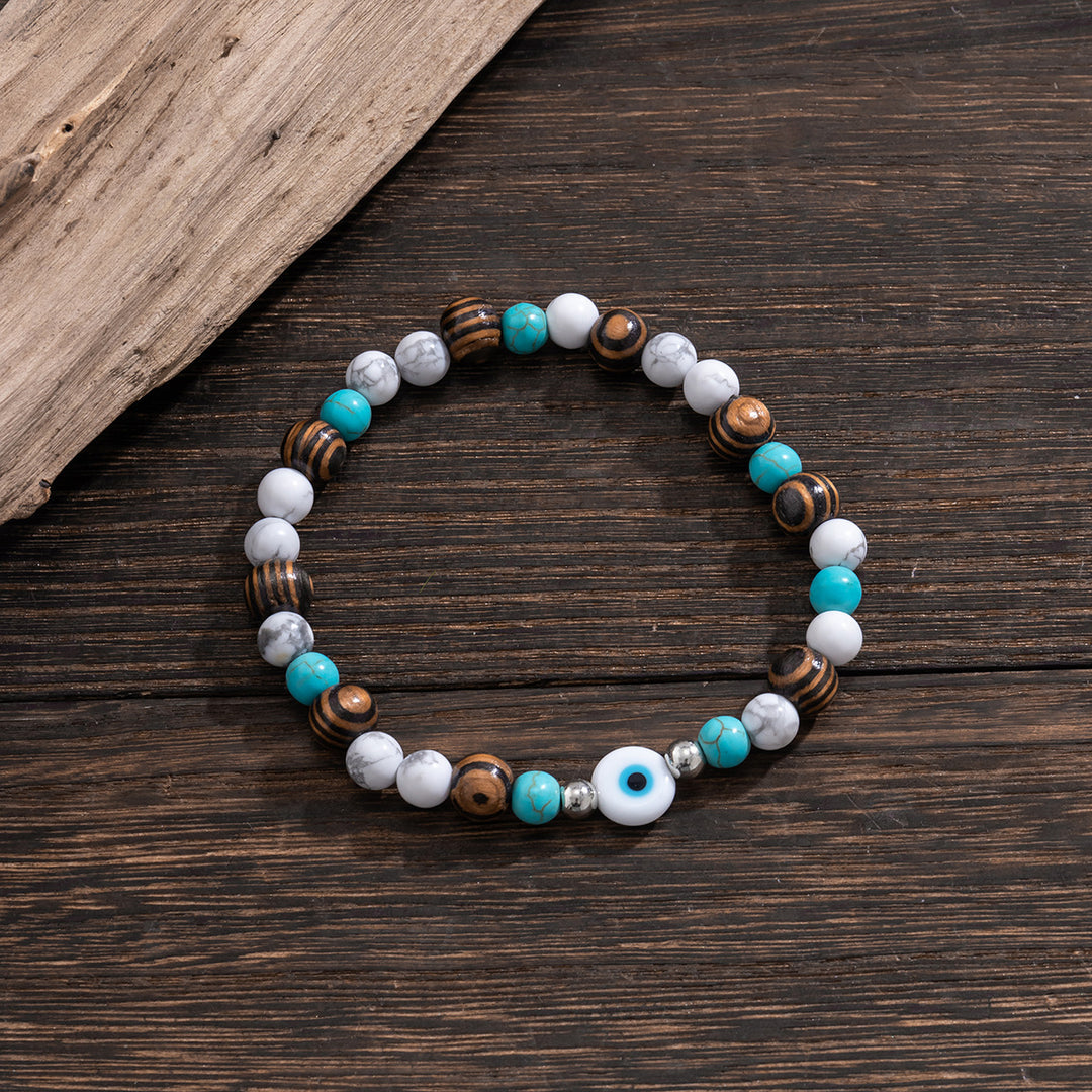 Olivenorma Turquoise Evil Eye Men Beaded Bracelet - image 8