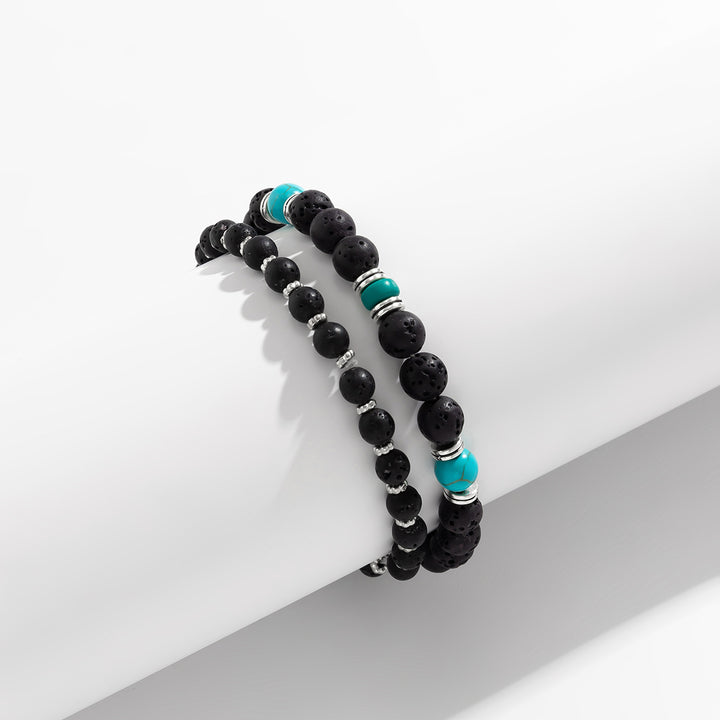Olivenorma Lava Stone Turquoise Men Bracelet Set - image 6