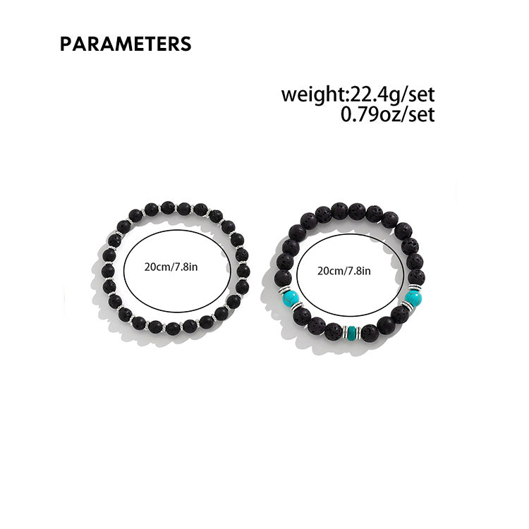 Olivenorma Lava Stone Turquoise Men Bracelet Set - image 8