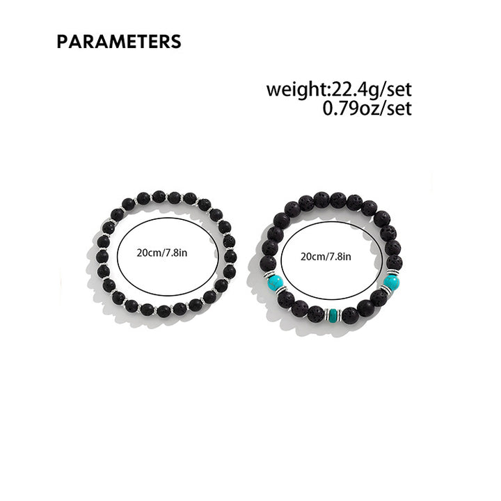 Olivenorma Lava Stone Turquoise Men Bracelet Set - image 8