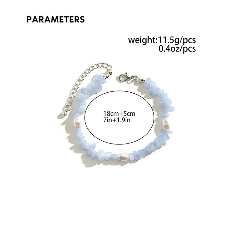 Olivenorma Natural Blue Chalcedony Freshwater Pearl Men Bracelet - image 8