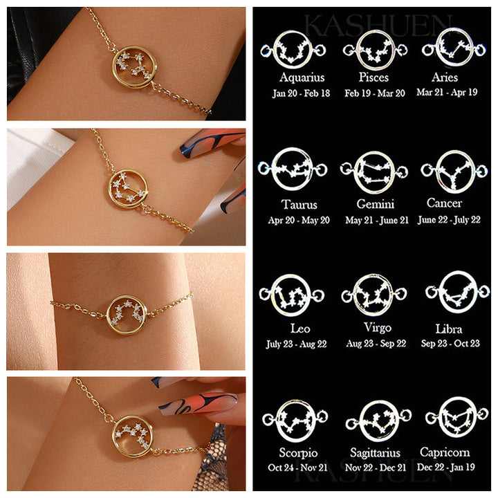 Olivenorma White Zircon Zodiac Astrology Bracelet - image 13