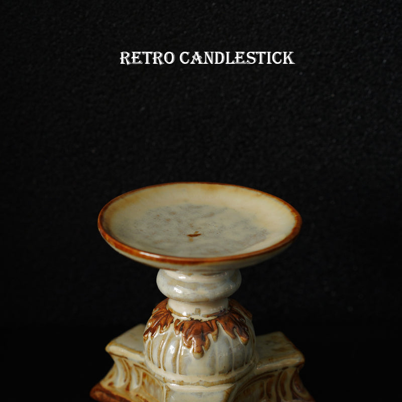 Olivenorma European Retro Embossed Flower Ceramic Candle Holder - image 3
