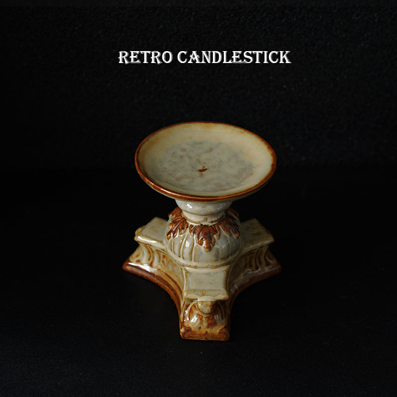 Olivenorma European Retro Embossed Flower Ceramic Candle Holder - image 2