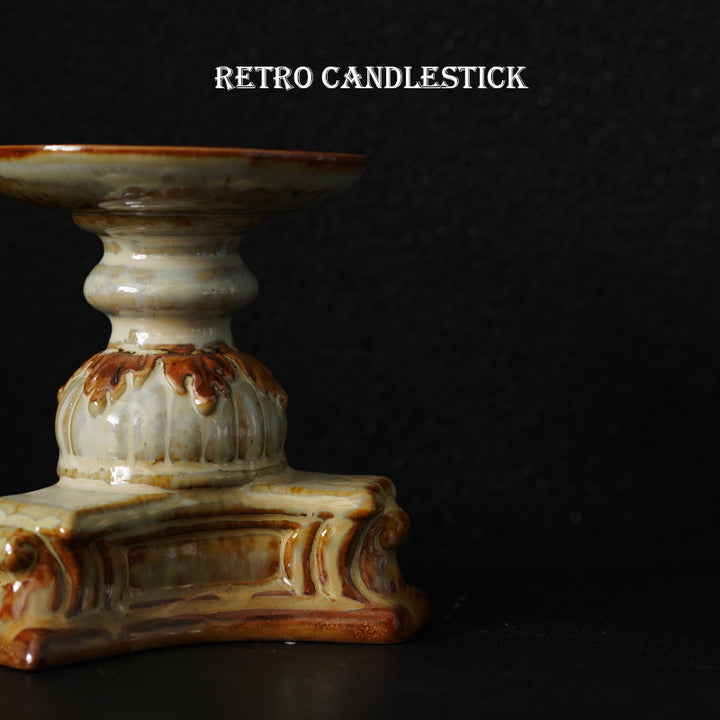 Olivenorma European Retro Embossed Flower Ceramic Candle Holder - image 5