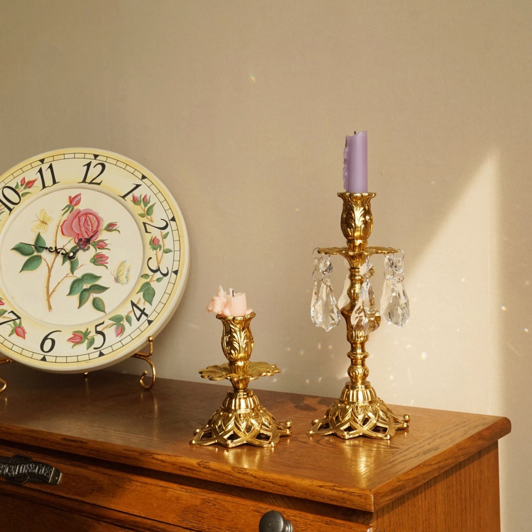 Olivenorma Retro Home Dining Table Wedding Brass Candle Holder - Small + Large Set - image 3