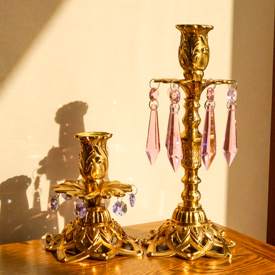 Olivenorma Retro Home Dining Table Wedding Brass Candle Holder - image 6