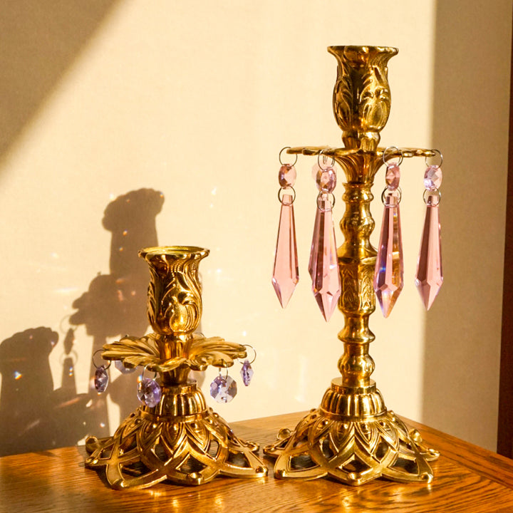 Olivenorma Retro Home Dining Table Wedding Brass Candle Holder - image 6