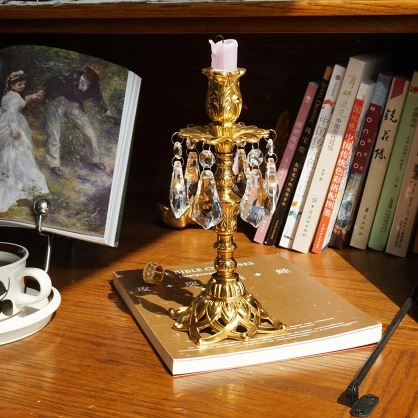 Olivenorma Retro Home Dining Table Wedding Brass Candle Holder - image 8
