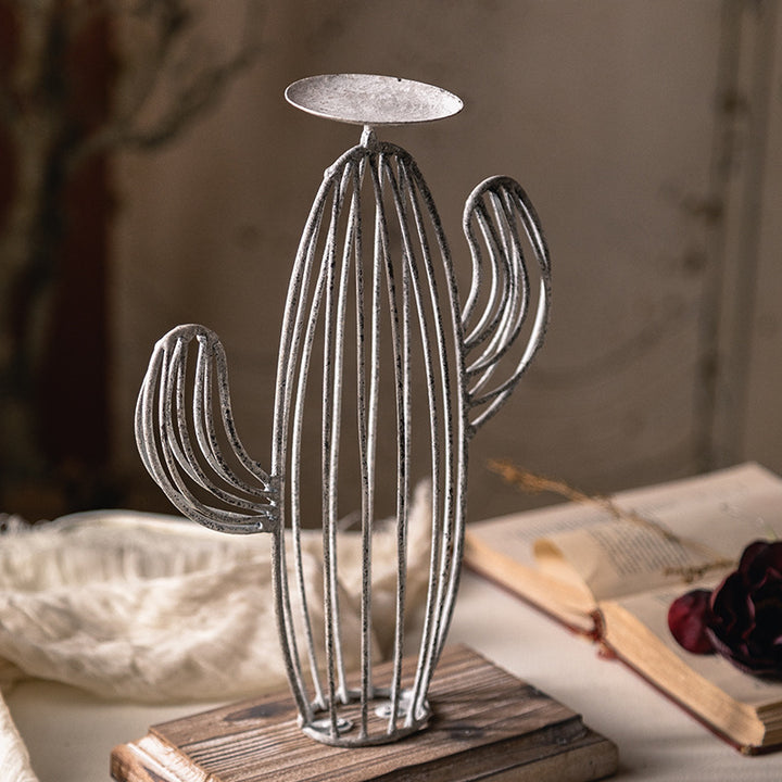 Olivenorma Cactus Wrought Iron Table Decoration Candle Holder - image 5