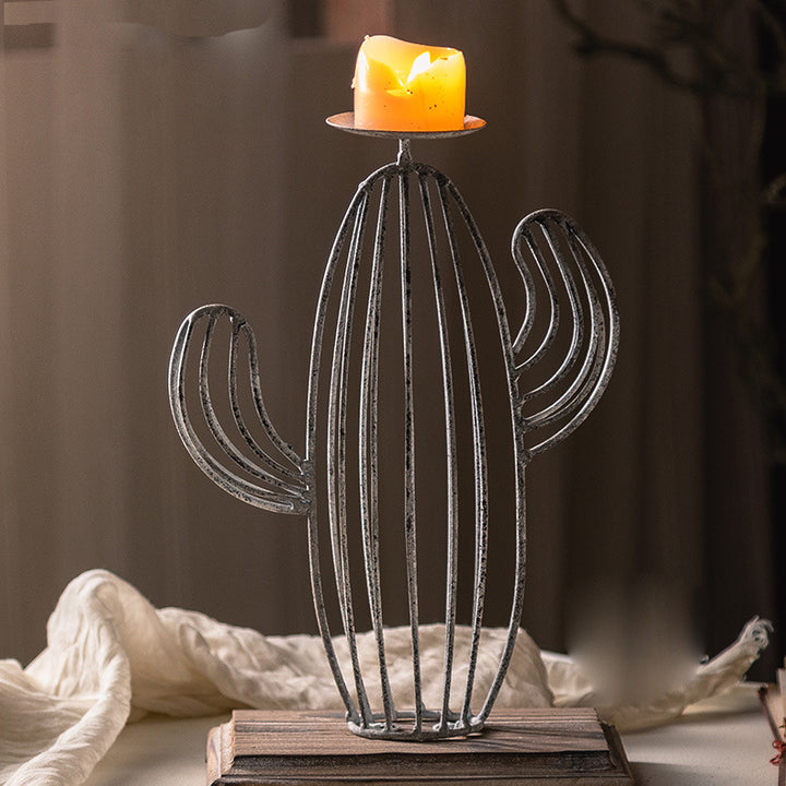 Olivenorma Cactus Wrought Iron Table Decoration Candle Holder - image 7