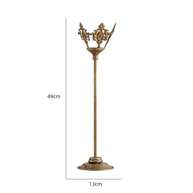 Olivenorma Retro European Palace Style Iron Art Candle Holder - Large: 49cm*13cm - image 1