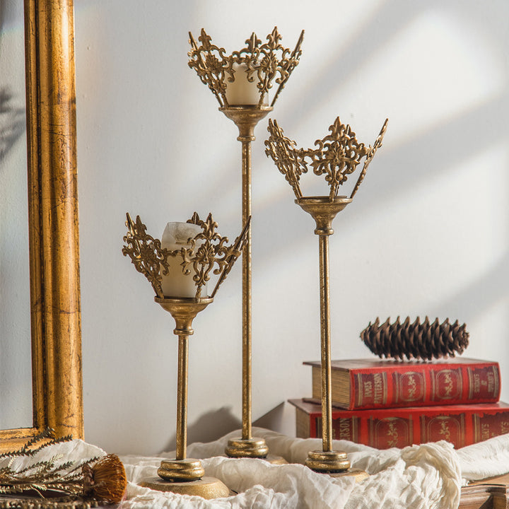 Olivenorma Retro European Palace Style Iron Art Candle Holder - image 7