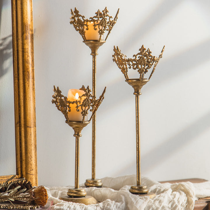 Olivenorma Retro European Palace Style Iron Art Candle Holder - image 0
