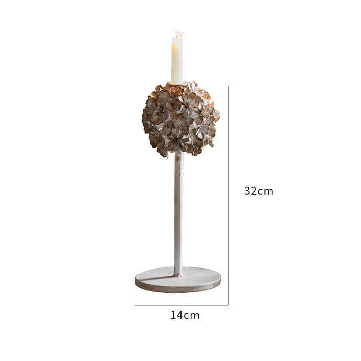 Olivenorma Retro Iron Antique Flower Decorative Candle Holder - Flower Ball: 32cm*14cm - image 1