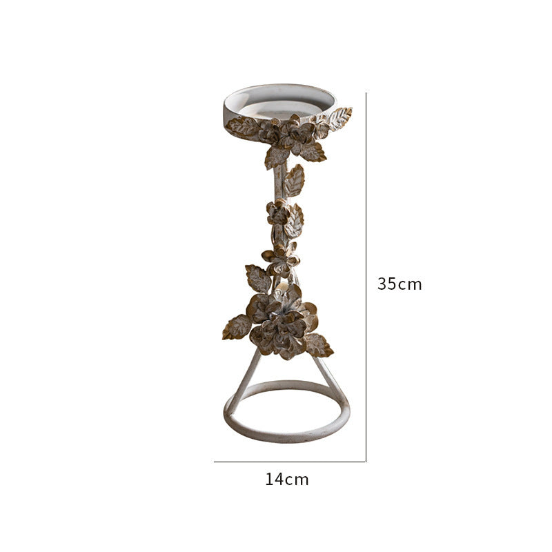 Olivenorma Retro Iron Antique Flower Decorative Candle Holder - Flower Vine: 35cm*14cm - image 2