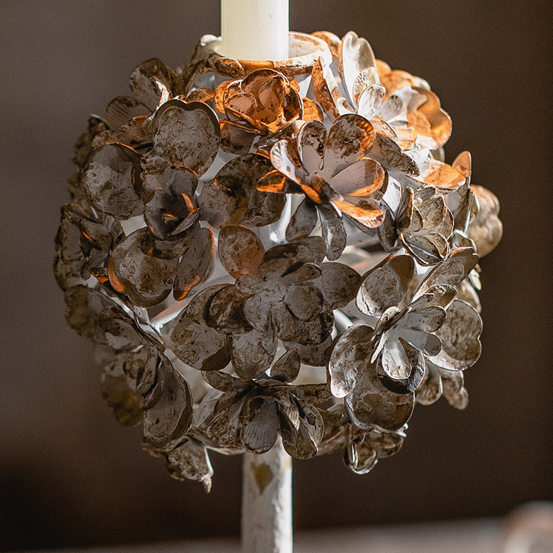 Olivenorma Retro Iron Antique Flower Decorative Candle Holder - image 5