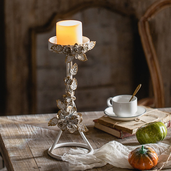 Olivenorma Retro Iron Antique Flower Decorative Candle Holder - image 9