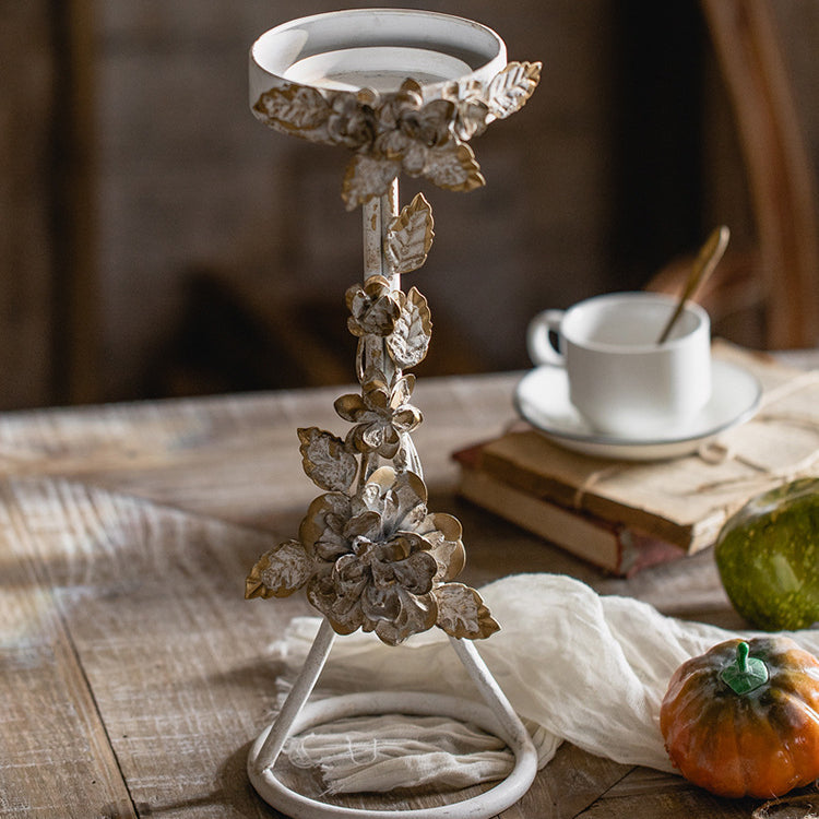Olivenorma Retro Iron Antique Flower Decorative Candle Holder - image 6