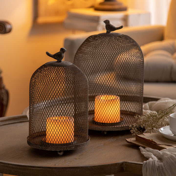 Olivenorma Classical Iron Birdcage Decorative Candle Holder - Large & Small Two Piece Birdcage Set - image 0