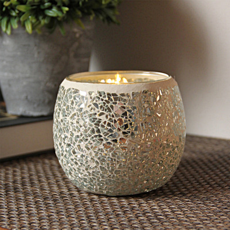 Olivenorma European Retro Glass Mosaic Candle Holder - Broken Silver Moonlight - image 13