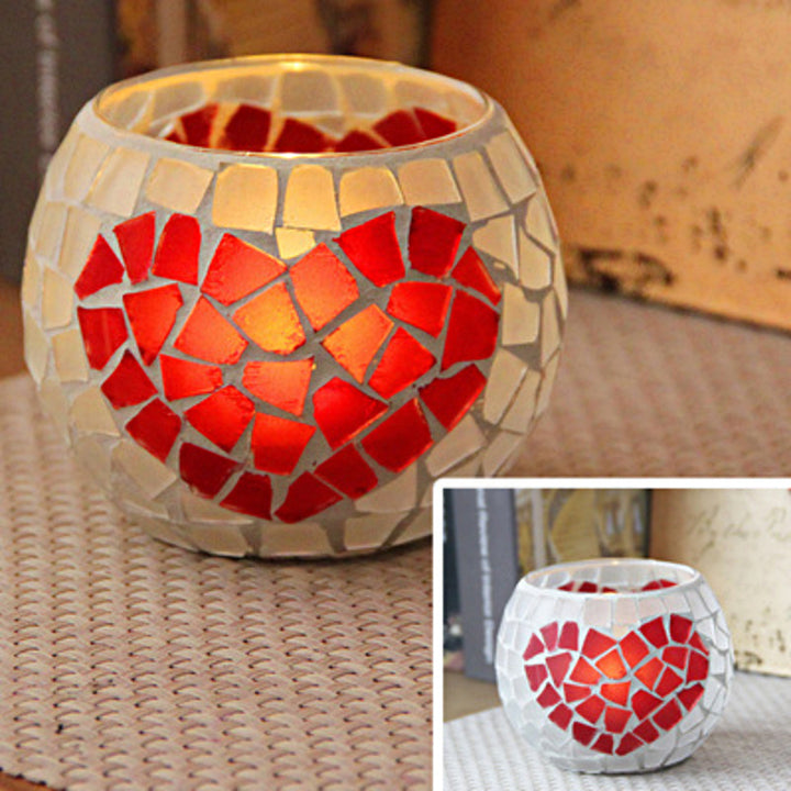 Olivenorma European Retro Glass Mosaic Candle Holder - Heart To Heart - image 14