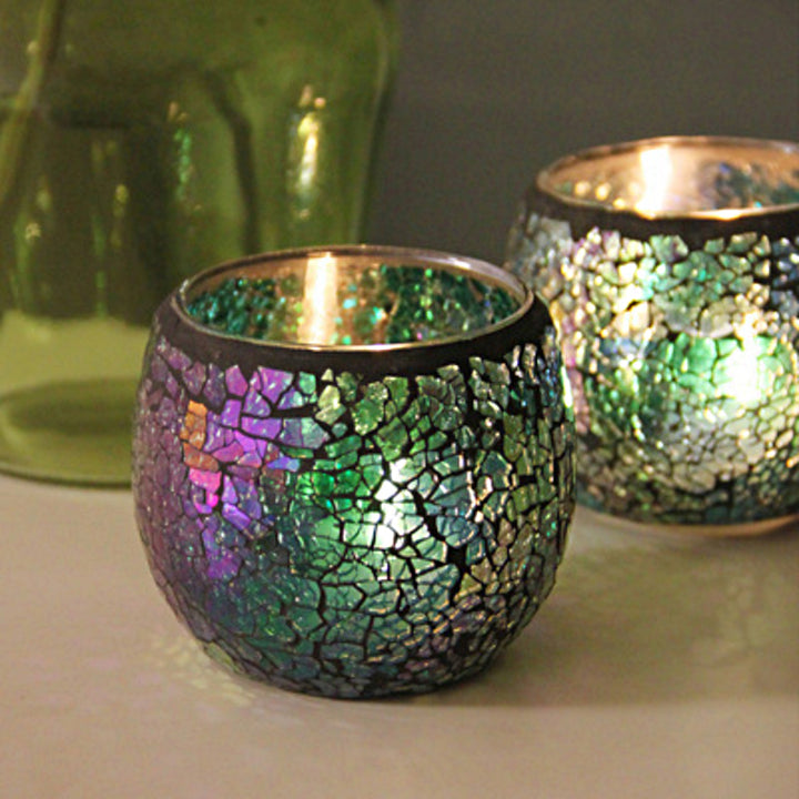 Olivenorma European Retro Glass Mosaic Candle Holder - Green Forest - image 17