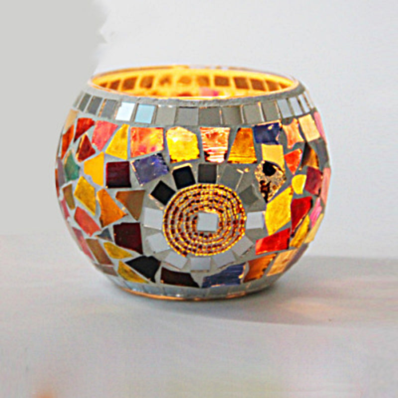 Olivenorma European Retro Glass Mosaic Candle Holder - Warm Autumn Sun - image 20