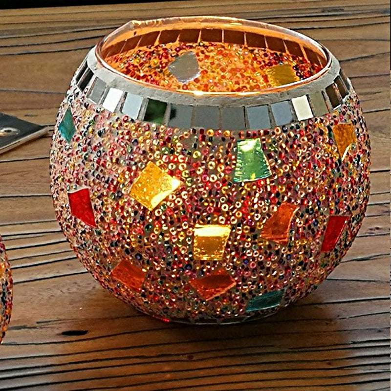 Olivenorma European Retro Glass Mosaic Candle Holder - Big Colorful Flags - image 29