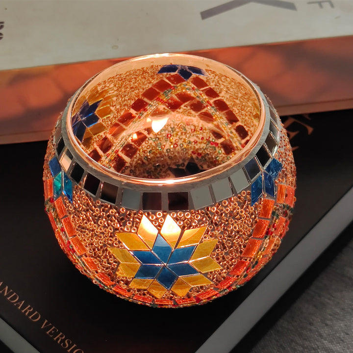 Olivenorma European Retro Glass Mosaic Candle Holder - image 31