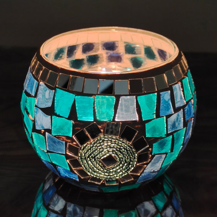 Olivenorma European Retro Glass Mosaic Candle Holder - image 33