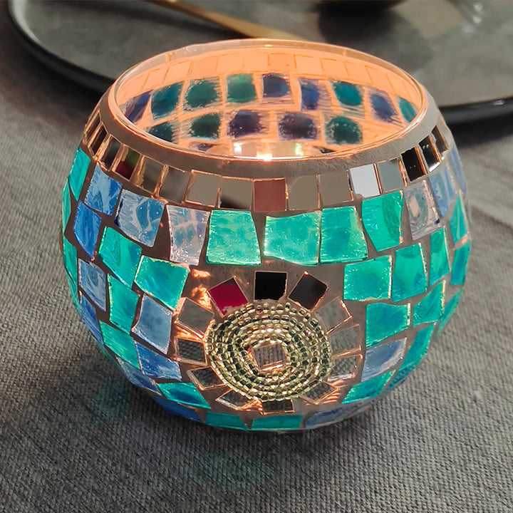 Olivenorma European Retro Glass Mosaic Candle Holder - image 32
