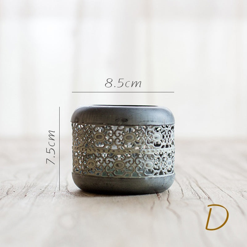 Olivenorma Distressed Iron Hollow Lantern Candle Holder - D: 7.5cm*8.5cm - image 4