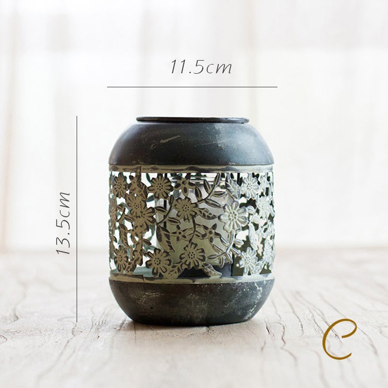 Olivenorma Distressed Iron Hollow Lantern Candle Holder - image 3
