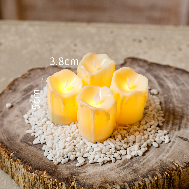 Olivenorma Distressed Iron Hollow Lantern Candle Holder - Teardrop Wax Pillar (Set Of Four) - image 5