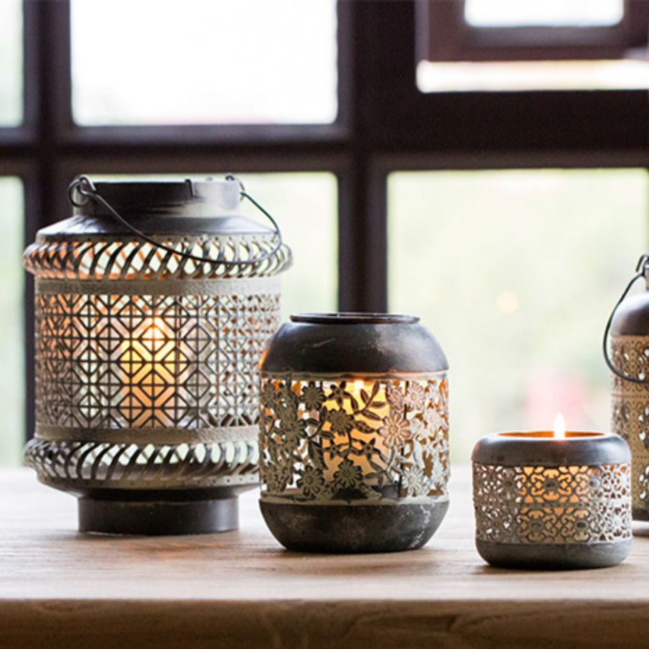 Olivenorma Distressed Iron Hollow Lantern Candle Holder - image 12