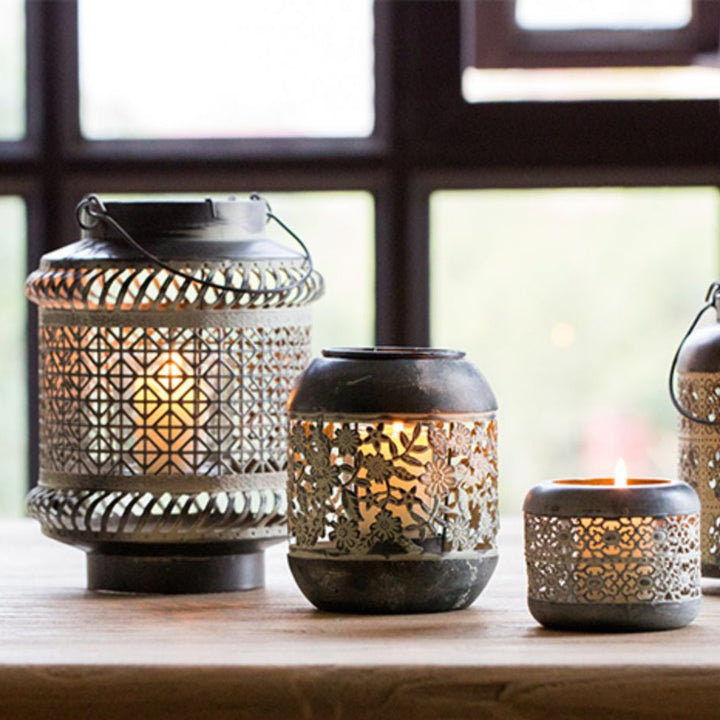 Olivenorma Distressed Iron Hollow Lantern Candle Holder - image 12