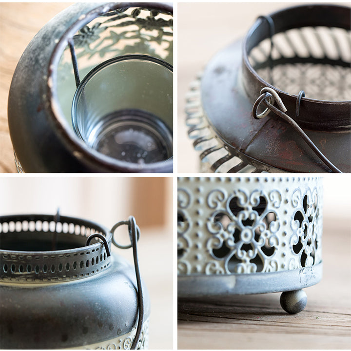 Olivenorma Distressed Iron Hollow Lantern Candle Holder - image 7