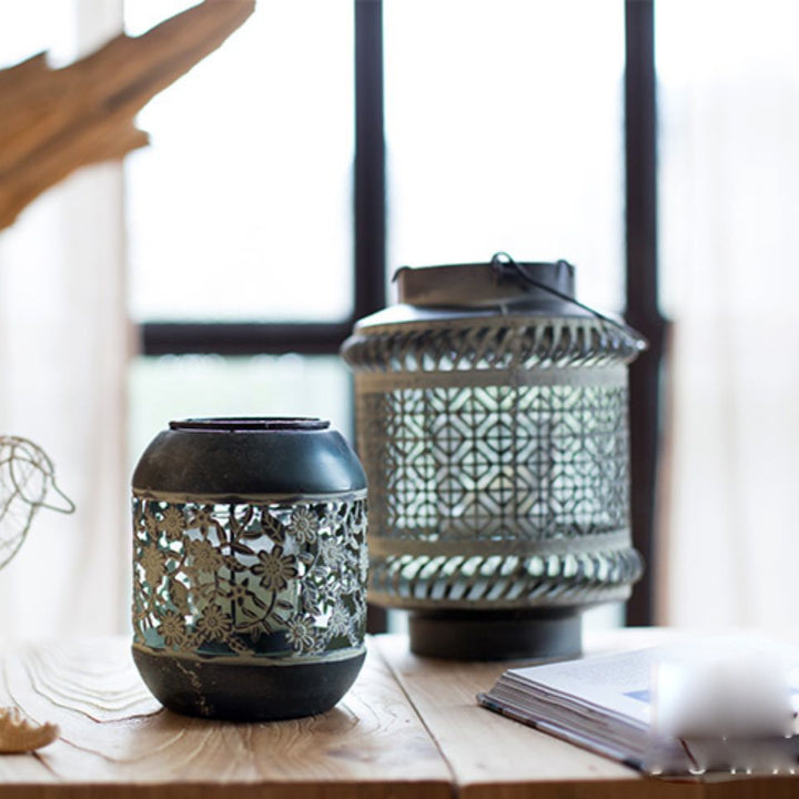 Olivenorma Distressed Iron Hollow Lantern Candle Holder - image 9