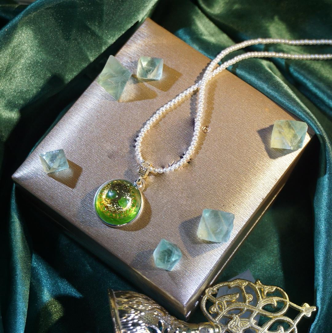 Olivenorma Peridot Pearl Tree Of Life Necklace Bracelet Jewelry Set - Pearl&Tree of Life Necklace: 45cm - image 4
