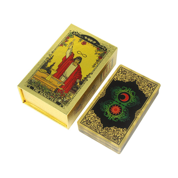 Olivenorma Red Green Sun Moon PET Waterproof Golden Tarot Card - image 9